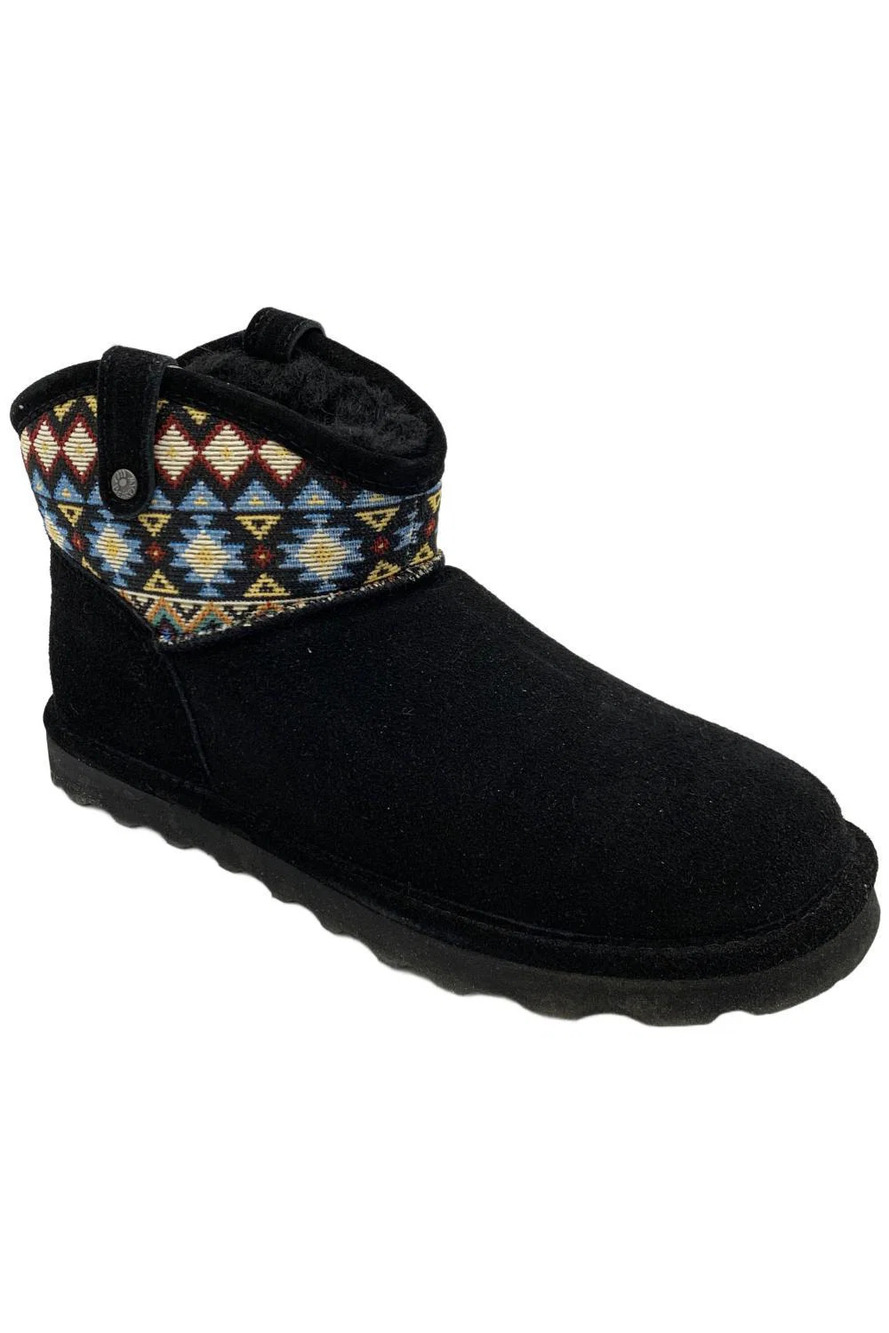Bearpaw Women's Jillie Suede Ankle Boots Black Aztec - Medium